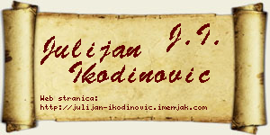 Julijan Ikodinović vizit kartica